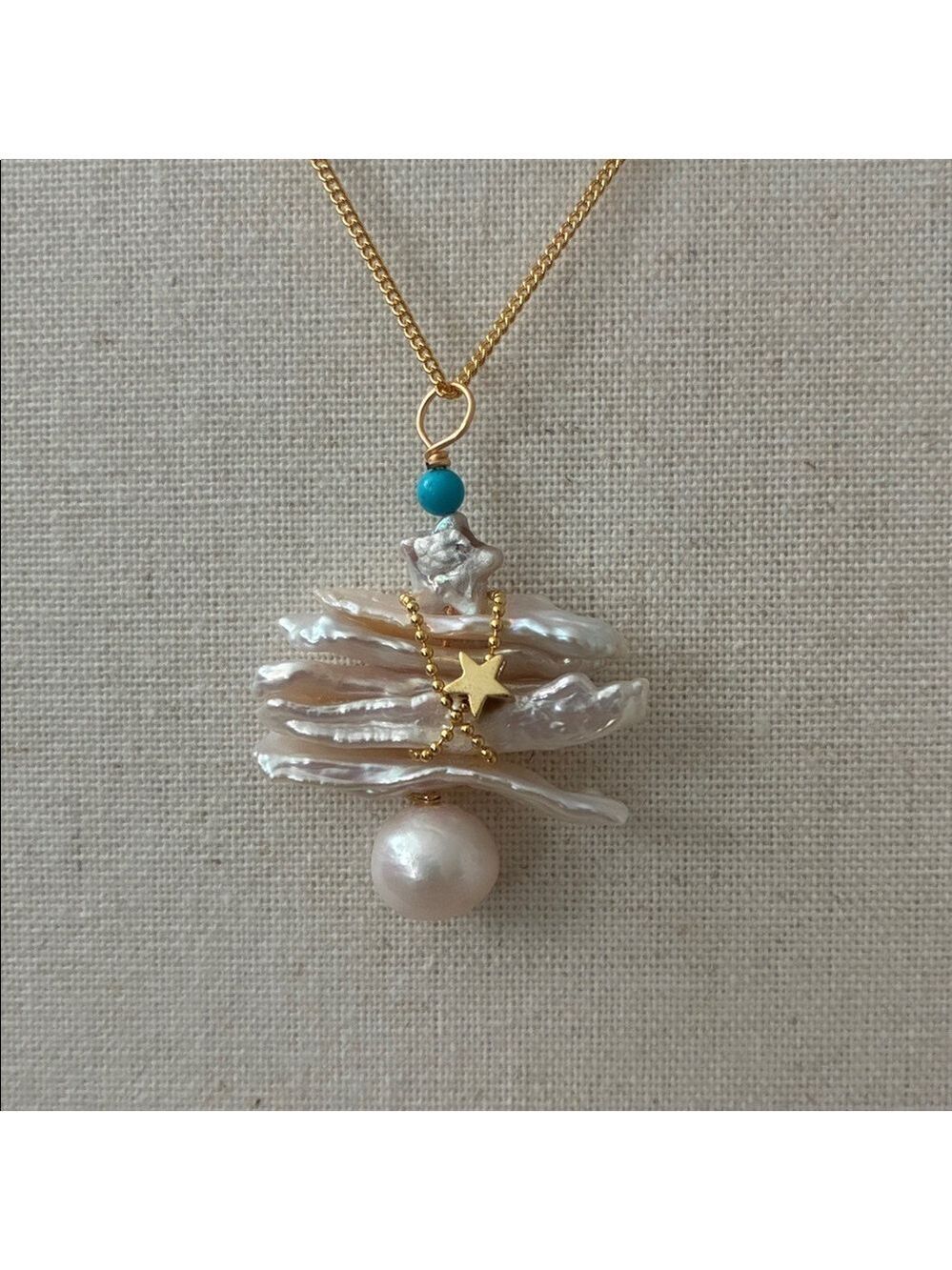Elegant Baroque Pearl Necklace & Brooch - Christmas Tree Necklace|Christmas Gift